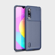 Heptek İletişim Xiaomi Mi A3 Kılıf Kamera Çıkıntılı Karbon Fiber Dokulu Renk Atmaz Koruyucu Kapak (Negro)