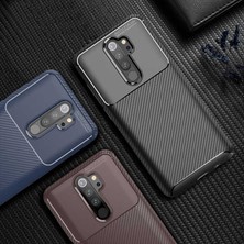 Heptek İletişim Xiaomi Redmi Note 8 Pro Kılıf Kamera Çıkıntılı Karbon Fiber Dokulu Renk Atmaz Koruyucu Kapak (Negro)