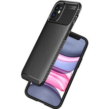 Heptek İletişim Apple  iPhone 12 Mini Kılıf Kamera Çıkıntılı Karbon Fiber Dokulu Renk Atmaz Koruyucu Kapak (Negro)