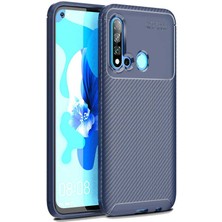 Heptek İletişim Huawei P20 Lite 2019 Kılıf Kamera Çıkıntılı Karbon Fiber Dokulu Renk Atmaz Koruyucu Kapak (Negro)