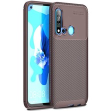 Heptek İletişim Huawei P20 Lite 2019 Kılıf Kamera Çıkıntılı Karbon Fiber Dokulu Renk Atmaz Koruyucu Kapak (Negro)