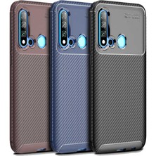 Heptek İletişim Huawei P20 Lite 2019 Kılıf Kamera Çıkıntılı Karbon Fiber Dokulu Renk Atmaz Koruyucu Kapak (Negro)