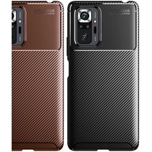 Heptek İletişim Xiaomi Redmi Note 10 Pro Kılıf Kamera Çıkıntılı Karbon Fiber Dokulu Renk Atmaz Koruyucu Kapak (Negro)