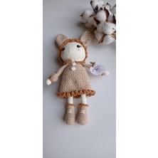 Masal Örgü Dünyası Elbiseli Tavşan - Pastel Renkler - El Yapımı Doğal Antibakteriyel Amigurumi Oyuncak