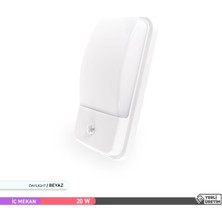 Ack 20W Sensörlü Iç ve Dış Mekan LED Duvar Apliği 6500K Beyaz
