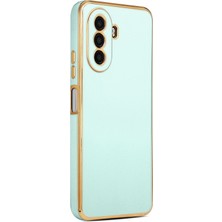 Wowacs Huawei Nova Y70 Uyumlu Kılıf Kenarları Parlak Altın Renkli Kamera Korumalı Soft Tasarım Kılıf