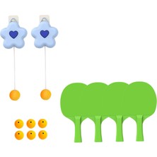 Çocukların Asılı Masa Tenis Eğitmeni Egzersiz Ekipmanı Mavi 4 Kürek (Yurt Dışından)