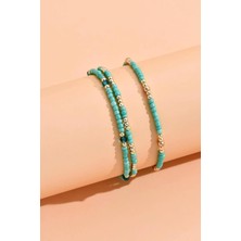 New Obsessions Turkuaz Halhal Seti 2'li Paket
