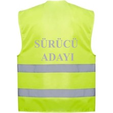 Asker Vadisi Sürücü Adayı Yazılı Sarı Renk Reflektörlü Ikaz Yeleği x 3 Adet