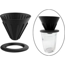 Cosy Zone Yumuşak Silikon Kahve Damalayıcı Rekerlendirilebilir Filtre Koni Brewer Portable Siyah Yüzük (Yurt Dışından)