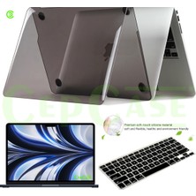 Cep Case Apple Macbook Air 13.3" M1 2021 A2337 Kılıf Kristal Şeffaf Kapak + Ekran Koruma + Klavye Koruma