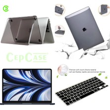 Cep Case Apple Macbook Air 13.3" M1 2021 A2337 Kılıf Kristal Şeffaf Kapak + Ekran Koruma + Klavye Koruma