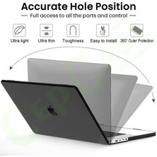 Cep Case Apple Macbook Air 13.3" M1 2021 A2337 Kılıf Kristal Şeffaf Kapak + Ekran Koruma + Klavye Koruma