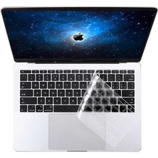 Cep Case Apple Macbook 16' Touch Bar A2141 Klavye Koruyucu Türkçe Q Klavye Şeffaf Silikon Ped Macpad