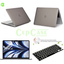 Cep Case Apple Macbook Pro 16.2'' 2021 A2485 Kılıf Kristal Mat Şeffaf Kapak + Ekran Koruma +Klavye Koruma Set