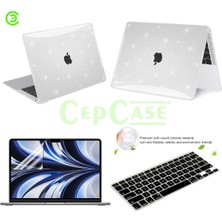 Cep Case Apple Macbook Pro 13.3' 2022 M2 A2686 Kılıf Diamond Pırıltılı Kapak+Ekran Koruma+Klavye Koruma Set