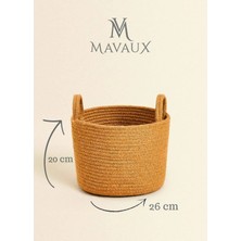 Mavaux Çok Amaçlı, Büyük , Orta , Küçük Boy, Yanları Saplı, Sepet, Jüt, Hasır, Dokuma Sepet, Düzenleyici