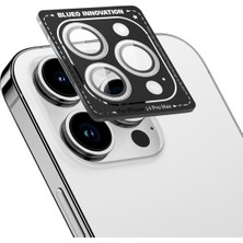 BLUEO iPhone 13 Pro / 13 Pro Max Original Metal Frame Gümüş Kamera Lens Camı Koruyucu - Çerçeve