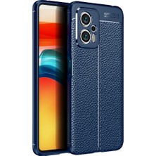 Xiaomi Poco X4 Gt ile Uyumlu Silikon Kılıf Niss Silikon Deri Görünümlü Ultra Slim Fit Kılıf Lacivert