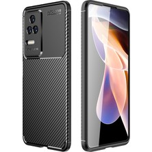 Xiaomi Poco F4 ile Uyumlu Kılıf Karbon Delüx Parmak Izi Yapmayan Ultra Slim Tpu Silikon Siyah