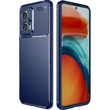 Xiaomi Poco X4 Gt ile Uyumlu Kılıf Karbon Delüx Parmak Izi Yapmayan Ultra Slim Tpu Silikon Lacivert