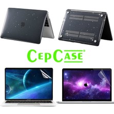 Cep Case Apple Macbook 13.6' Air 2022 M2 A2681 Kılıf Kristal Diamond Pırıltılı Şeffaf Kapak + Ekran Koruma