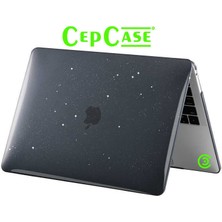 Cep Case Apple Macbook 13.6' Air 2022 M2 A2681 Kılıf Kristal Diamond Pırıltılı Şeffaf Kapak + Ekran Koruma