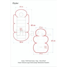 Umaybebek 4 Parça - Puset Örtüsü, Bel Destekli Bebek Arabası Minderi, Puset Minderi, Puset Çarşafı - Panço