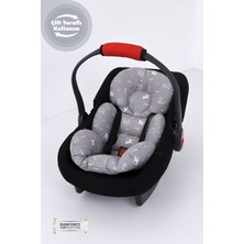 Umaybebek Puset Örtüsü + Puset Minderi 2 Parça - Bel Destekli - Kedi Desen