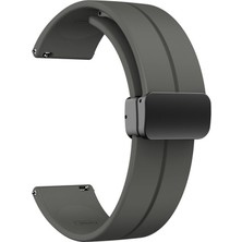 Dlrcase Xiaomi Watch S1 Pro Kordon Silikon Mıknatıslı Ayarlanabilir HS19 Gri Koyu