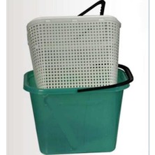 Abnturk Büyük Balıkçı Kovası Plastik Malzeme ile Çıkabilen Süzgeçli Kolay Taşıma Seti