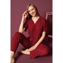 Nisanca Kısa Kollu Bambu Gömlek Pijama Takımı- Genç Anne Serisi