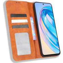 Xshine Onur Için X8A 4g Retro Pu Deri Flip Telefon Kılıfı Stand Kitap Tarzı Cüzdan Telefon Kapağı (Yurt Dışından)