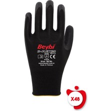 Beybi B-FLEX120 Siyah Micro Köpük Nitril Eldiven 10 Beden 48 Çift