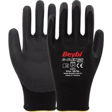 Beybi B-FLEX120 Siyah Micro Köpük Nitril Eldiven 8 Beden 12 Çift