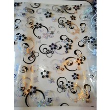 ŞEFFAF MASA ÖRTÜSÜ 1,7 mm 80 cm x 120 cm Kalın DESENLİ  Pvc Kaymaz Masa Örtüsü Koruyucu SEKSEN