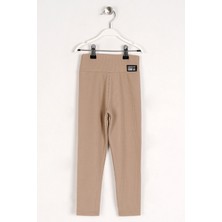 Zepkids Kız Çocuk Bej Renkli Fitilli Tayt