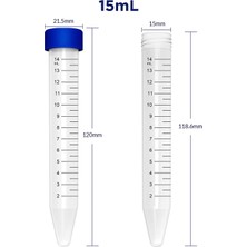 Falkon Tüpü 15 ml / Santrifüj Tüpü - Dibi Konik - 10 Adet