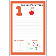 Printhome Sayıları Öğreniyorum Eğitici Matematik Etiketleri 1-10' Kadar 10X15 cm