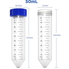 Falkon Tüpü 50 ml / Santrifüj Tüpü - Dibi Konik - 100 Adet