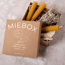 Mie Box Enerji Başlangıç Seti: Palo Santo Tütsü - Balmumu Mum - Adaçayı Tütsü Demeti