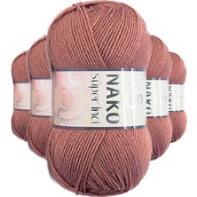 5 Adet Süper Inci El Örgü Ipi 100 gr Marsala Kırmızı 2248