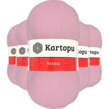 5 Adet Kristal Çift Katlı El Örgü Lif Ipi Bebe Pembe K788