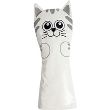 Baltato Golf Club Headcover Mallet Putter Cat Desen Aksesuarları Putter Cue Headcover Sürücü Beyaz (Yurt Dışından)