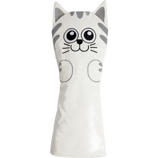 Baltato Golf Club Headcover Mallet Putter Cat Desen Aksesuarları Putter Cue Headcover Sürücü Beyaz (Yurt Dışından)