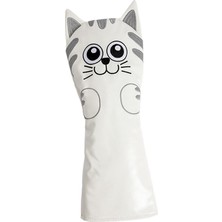 Baltato Golf Club Headcover Mallet Putter Cat Desen Aksesuarları Putter Cue Headcover Sürücü Beyaz (Yurt Dışından)