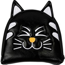 Baltato Golf Club Headcover Mallet Putter Cat Desen Aksesuarları Putter Cue Headcover Yarı Direme Siyah (Yurt Dışından)