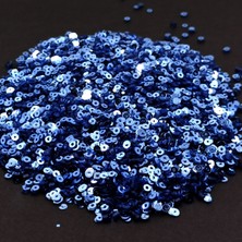 Hobby Süsleme Pulu Ortası Delik Glitter Takı ve Tekstil Dikilebilir Süsleme Pulu 3 mm Indigo Mavi 100 gr