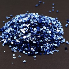 Hobby Süsleme Pulu Ortası Delik Glitter Takı ve Tekstil Dikilebilir Süsleme Pulu 3 mm Indigo Mavi 100 gr