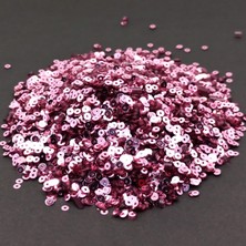 Hobby Süsleme Pulu Ortası Delik Glitter Takı ve Tekstil Dikilebilir Süsleme Pulu 3 mm Pembe 100 gr